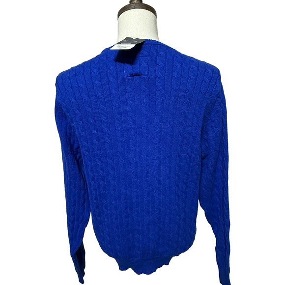 St. John Bay Sweater Mens Small Blue Cable Knit Classic Pullover Super Soft NWT - Picture 2 of 11